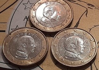 3 Monete 1 Euro Monaco 2018-2020