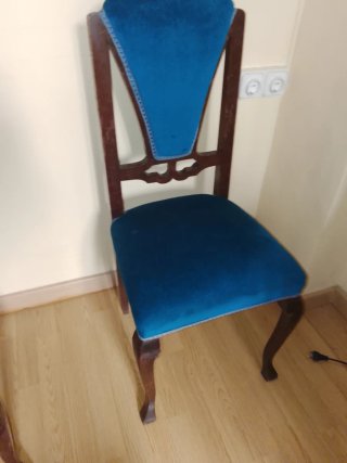 Sillas antiguas terciopelo madera