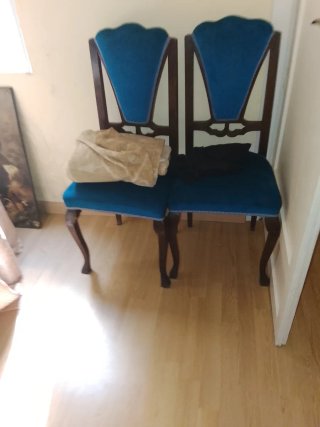 Sillas antiguas terciopelo madera