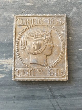 Placa Correos Bronce 1853