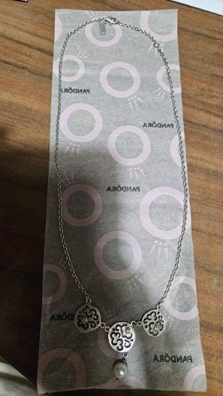 Collar Pandora Vintage Plata, oro, diamantes.