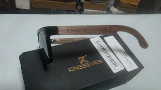 Gafas Sol KINGSEVEN Cristal Plata Patillas Madera