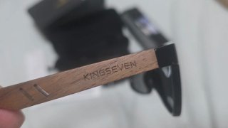 Gafas Sol KINGSEVEN Cristal Plata Patillas Madera