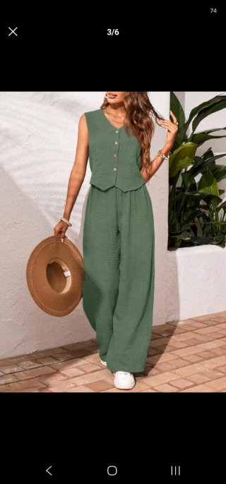 Conjunto 2 piezas beige/marrón talla única