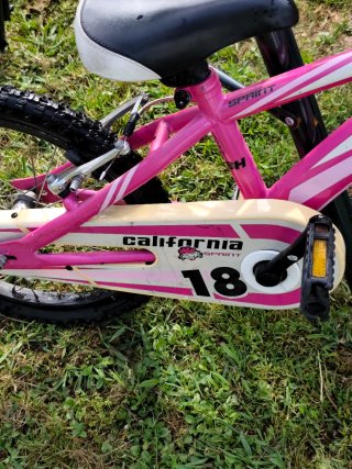 Bicicleta infantil rosa California con cesta 4+