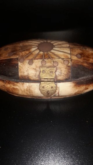Portagioie vintage osso e ottone chiusura gufo