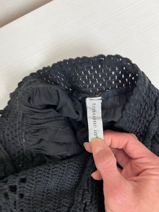 Top uncinetto nero schiena scoperta S