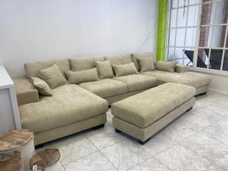 ¡OFERTA: Sofá rinconera doble chaise + puff REBAJA