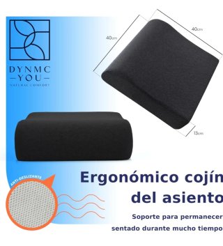 Cojín Asiento Elevador Ergonómico Negro