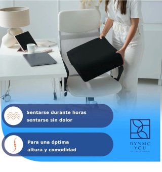 Cojín Asiento Elevador Ergonómico Negro