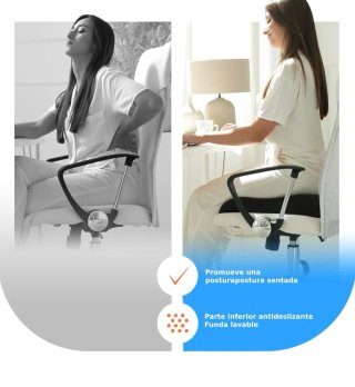 Cojín Asiento Elevador Ergonómico Negro
