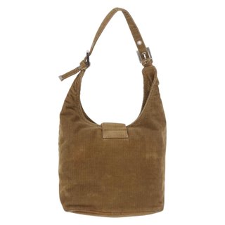 FENDI Mamma Baguette Shoulder Bag Corduroy Brown