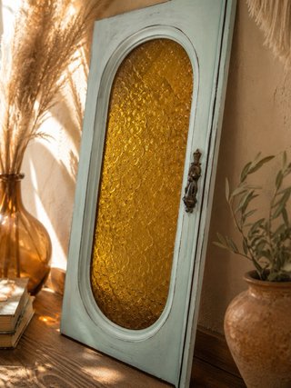 Porta decorativa vintage verde invecchiato