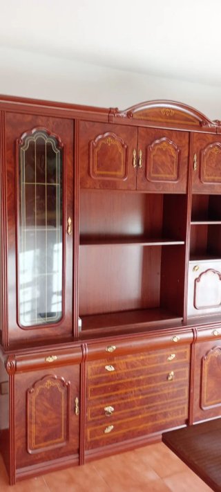 Mueble bar antiguo madera y cristal