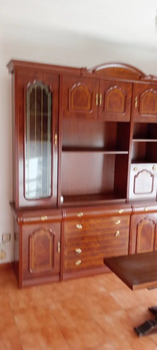 Mueble bar antiguo madera y cristal