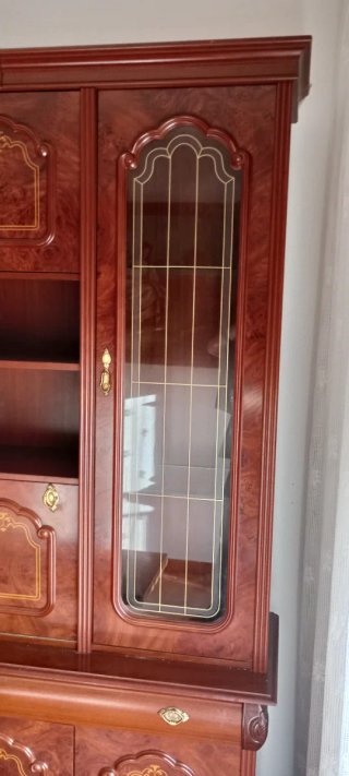 Mueble bar antiguo madera y cristal