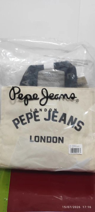 Bolso Tote Pepe Jeans London Beige/Negro