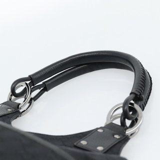 GUCCI GG Canvas Hand Bag Black Silver Auth 183035