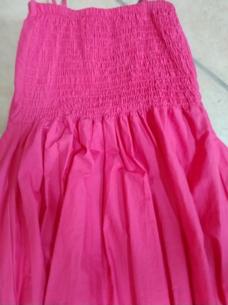 Abito lungo fucsia 100% Cotone