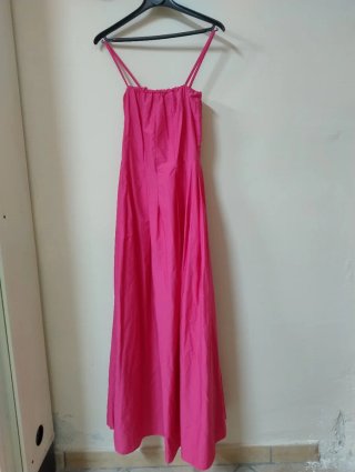 Abito lungo fucsia 100% Cotone