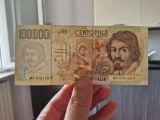 Banconota 100.000 Lire Caravaggio