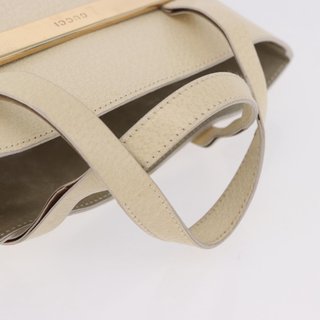 GUCCI Hand Bag Leather Ivory Gold 000 2058 0558 0
