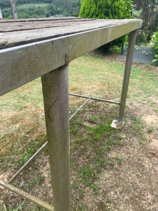 Mesa de trabajo acero inoxidable con torno