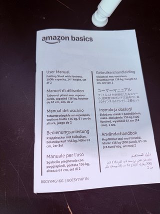 Amazon Basics 2 Taburete Plegable con Respaldo