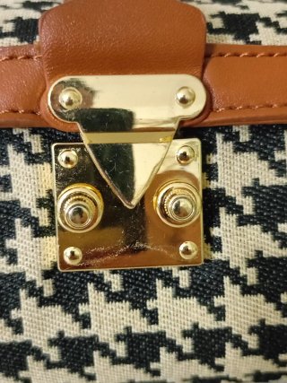 Borsa cilindro tessuto e pelle