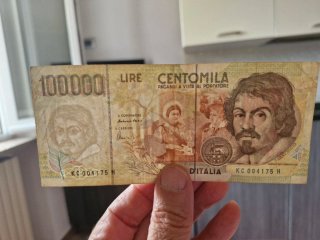 Banconota 100.000 Lire Caravaggio
