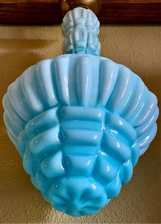 Antigua Lámpara Art Déco Opalina Doble