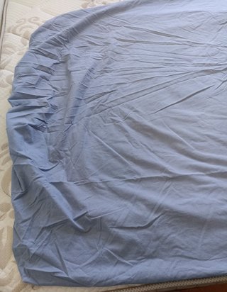 Bajera azul cama de matrimonio