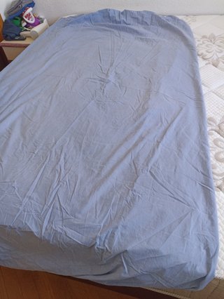 Bajera azul cama de matrimonio