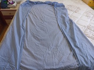 Bajera azul cama de matrimonio