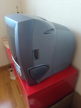 Televisión Philips con VHS Azul