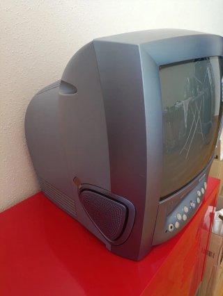 Televisión Philips con VHS Azul