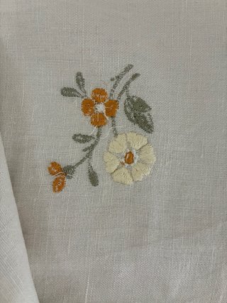 Tovaglietta Lino Ricamata a Mano Vintage