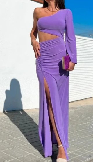 Vestido lila asimétrico Sorellas Talla Única