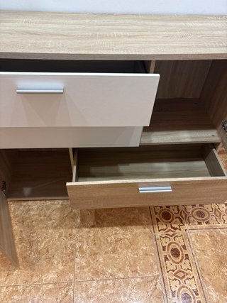 Cómoda Mueble Cajonera Madera y Metal