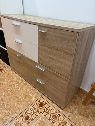 Cómoda Mueble Cajonera Madera y Metal
