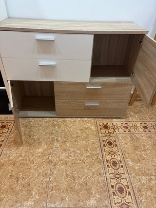Cómoda Mueble Cajonera Madera y Metal