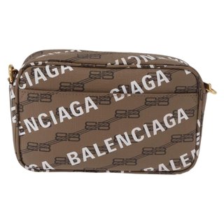BALENCIAGA Signature Shoulder Bag PVC Beige Gold