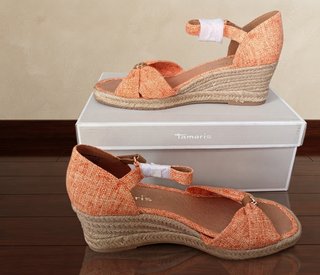 Sandalias de Cuña Tamaris Alpargatas Naranja T.40