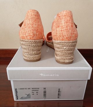 Sandalias de Cuña Tamaris Alpargatas Naranja T.40