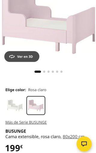 Cama infantil extensible rosa + Colchón +dosel