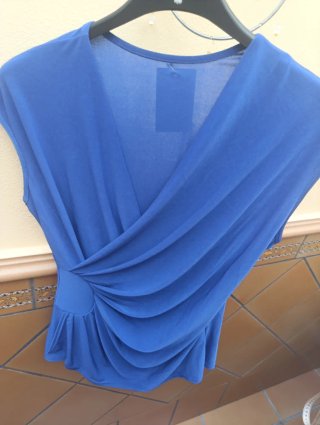 Blusa azul cruzada talla XL