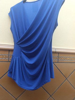 Blusa azul cruzada talla XL