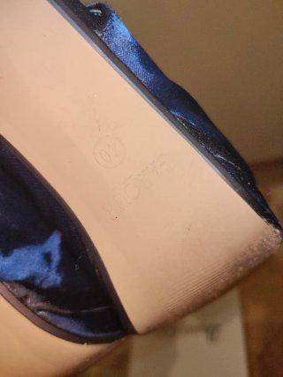 Sandalias Garoue Satén Azul Marino Talla 38