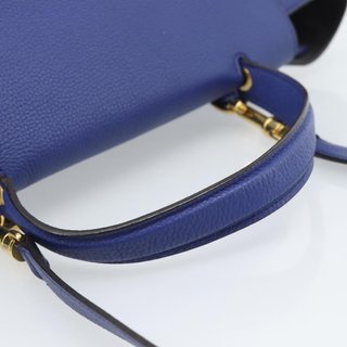 CELINE Belt bag Hand Bag Leather 2way Blue Gold