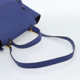 CELINE Belt bag Hand Bag Leather 2way Blue Gold